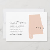 Alabama Staat Save the Date Card Einladung (Vorderseite)