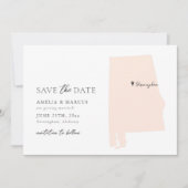 Alabama Staat Save the Date Card Einladung (Vorderseite)