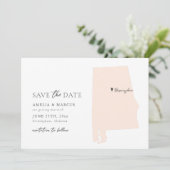 Alabama Staat Save the Date Card Einladung (Stehend Vorderseite)
