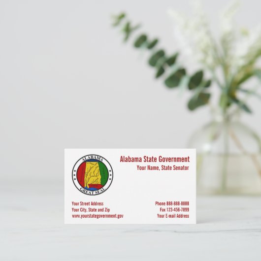Alabama Staat Siegel Government Business Card Visitenkarte (Stehend Vorderseite)