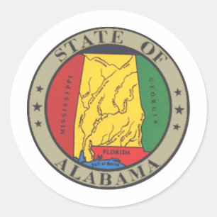 Alabama Staat Siegel Runder Aufkleber