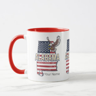 Alabama Staat United Staaten Retro Map Vintag USA Tasse