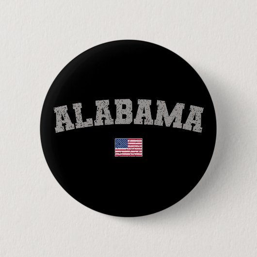 Alabama Staat USA Flag Vintag erschüttert Button (Vorderseite)