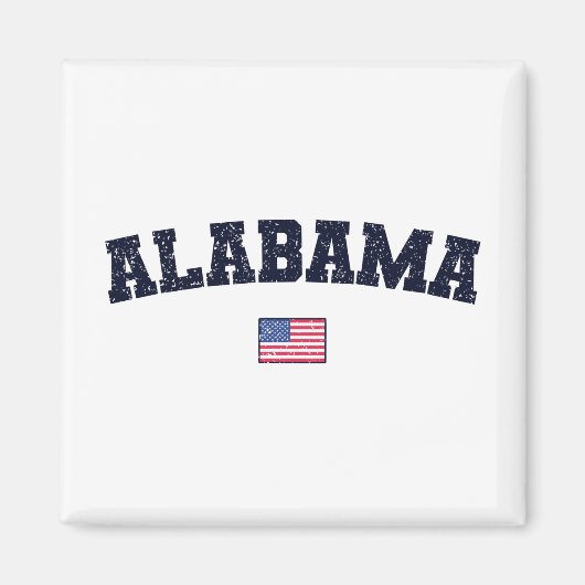 Alabama Staat USA Flag Vintag erschüttert Magnet (Vorne)