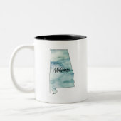 Alabama Staaten Map Wasserfarbe Zweifarbige Tasse (Links)