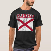 Alabama-Staats-Flaggen-T - Shirt (beunruhigt) (Vorderseite)