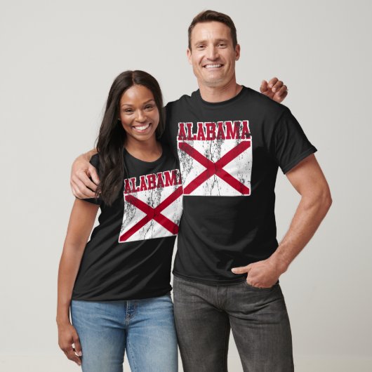 Alabama-Staats-Flaggen-T - Shirt (beunruhigt) (Unisex)