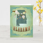 Alabama-Staats-Karte - Grün Karte (Gelbe Blume)