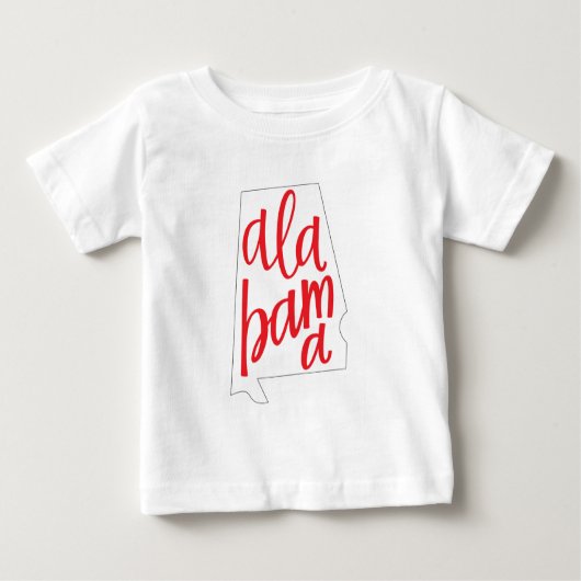 Alabama-Staats-Kontur Baby T-shirt (Vorderseite)