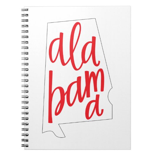 Alabama-Staats-Kontur Notizblock (Vorderseite)
