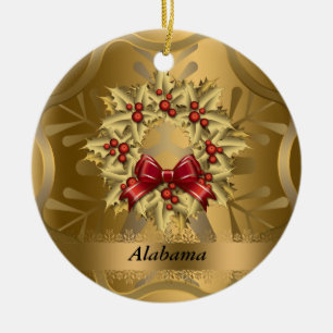Alabama-Staats-Weihnachtsverzierung Keramikornament