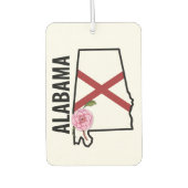 Alabama Staatsflagge und Blume Kamelien Autolufterfrischer (Vorderseite)