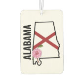 Alabama Staatsflagge und Blume Kamelien Autolufterfrischer (Rückseite)