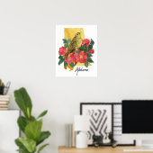 Alabama Staatsform Gelbhammer Kamelie Blüte Poster (Heimbüro)