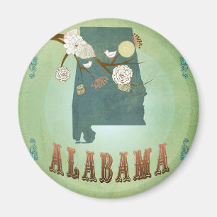Alabama-Staatskarte – Grün Magnet