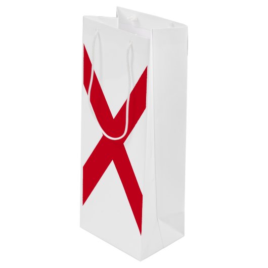 Alabama State Flag Design Geschenktüte Für Weinflaschen (Vorderseite Schrägansicht)