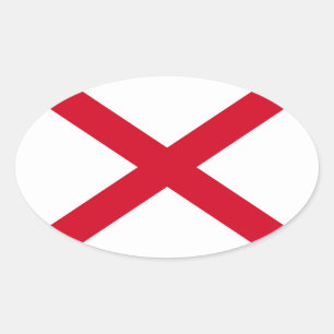Alabama State Flag Design Ovaler Aufkleber