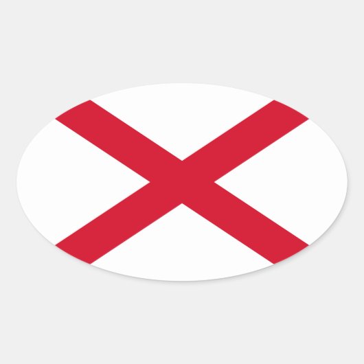 Alabama State Flag Design Ovaler Aufkleber (Vorderseite)