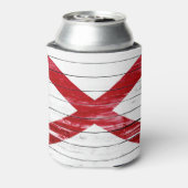 Alabama State Flag Paint on Wood Dosenkühler (Kanne Rückseite)