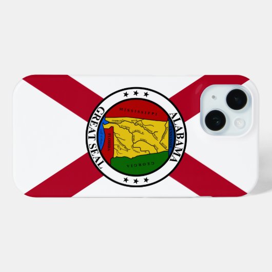 Alabama State Flag/Staat Siegel überlagert Case-Mate iPhone Hülle (Rückseite (Horizontal))