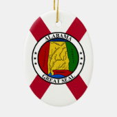 Alabama State Flag/Staat Siegel überlagert Keramik Ornament (Hinten)