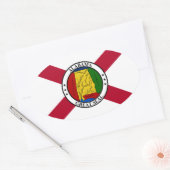 Alabama State Flag/Staat Siegel überlagert Ovaler Aufkleber (Umschlag)