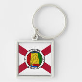 Alabama State Flag/Staat Siegel überlagert Schlüsselanhänger (Vorne)