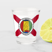 Alabama State Flag/Staat Siegel überlagert Schnapsglas (Vorderseite)