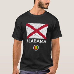 Alabama State Flag T Shirt mit Siegel Vintag Distr