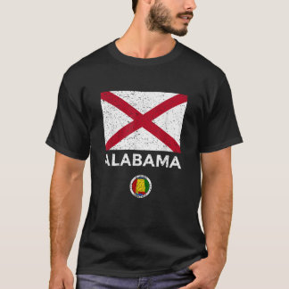 Alabama State Flag T Shirt mit Siegel Vintag Distr