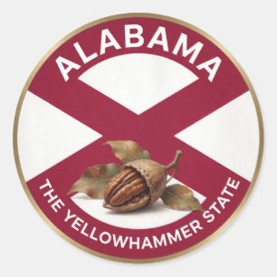 Alabama State Pride 🥜 Erdnuss-Emblem Runder Aufkleber