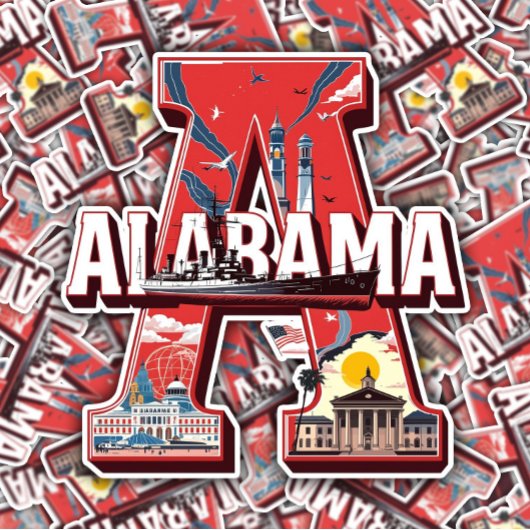 Alabama State Sticker | Landmarks & History Design