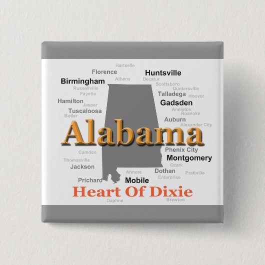 Alabama-Stolz-Karte Button (Vorderseite)