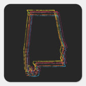 Alabama Stolz Quadratischer Aufkleber (Vorderseite)