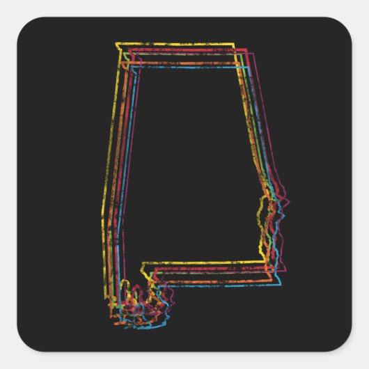 Alabama Stolz Quadratischer Aufkleber (Vorderseite)