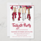 Alabama Tailgate Party Ladys Cowboy Boots Crimson Einladung (Vorderseite)