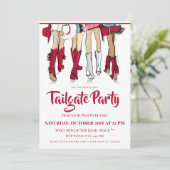 Alabama Tailgate Party Ladys Cowboy Boots Crimson Einladung (Stehend Vorderseite)