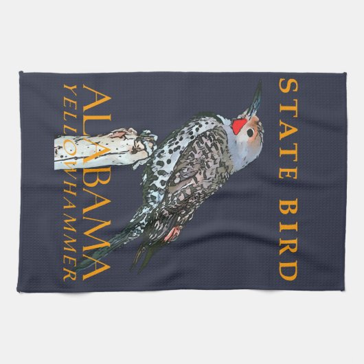 Alabama-Territorium-Vogel Der Gemeine Buntspecht Geschirrtuch (Horizontal)