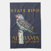 Alabama-Territorium-Vogel Der Gemeine Buntspecht Geschirrtuch (Vertikal)
