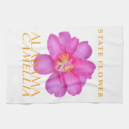 Alabama-Territoriums-Blume Kamelie Sasanqua Geschirrtuch (Horizontal)