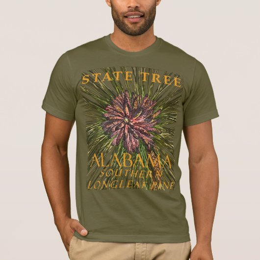 Alabama Territory Tree Der Langblattkiefer T-Shirt (Vorderseite)