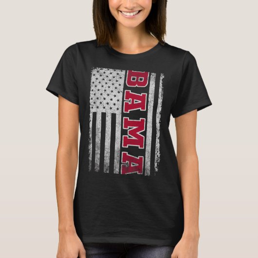 Alabama Throwback Patriotic Flag Design For Men Wo T-Shirt (Vorderseite)