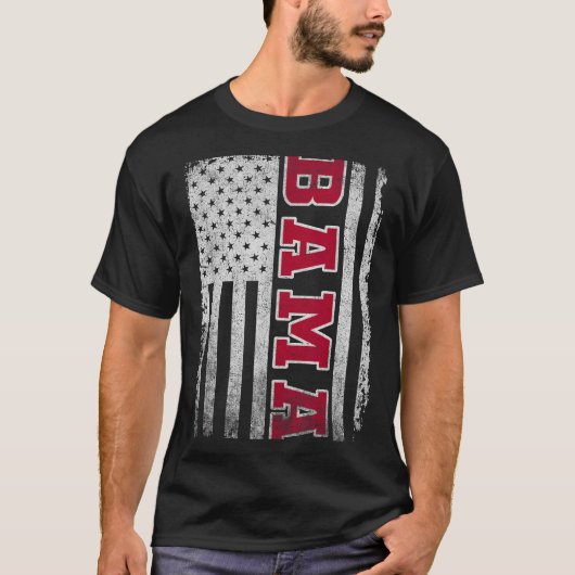 Alabama Throwback Patriotic Flag Design For Men Wo T-Shirt (Vorderseite)