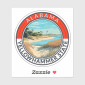 Alabama Travel Art Abzeichen Aufkleber (Blatt)