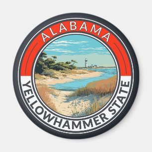 Alabama Travel Art Abzeichen Magnet