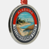 Alabama Travel Art Abzeichen Ornament Aus Metall (Rechts)