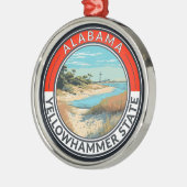 Alabama Travel Art Abzeichen Ornament Aus Metall (Links)