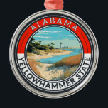 Alabama Travel Art Abzeichen Ornament Aus Metall<br><div class="desc">Alabama Retrovektor-Reisedesign. Diese Retro-Art Reisen,  mit ihrer Mischung aus kühnen Farben und Vintagem Reiz,  ist so konzipiert,  dass sie ein Gefühl von Abenteuer inspiriere.</div>