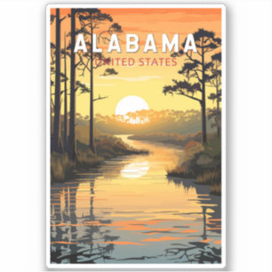 Alabama Travel Art Vintag Aufkleber