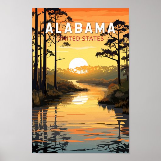 Alabama Travel Art Vintag Poster (Vorne)